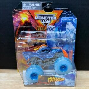 Monster Jam Dragon Fire & Ice 1:64 Walmart Exclusive Diecast Truck Orange & Blue